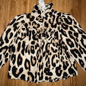 H&M Boxy Ruffle-Trimmed Blouse